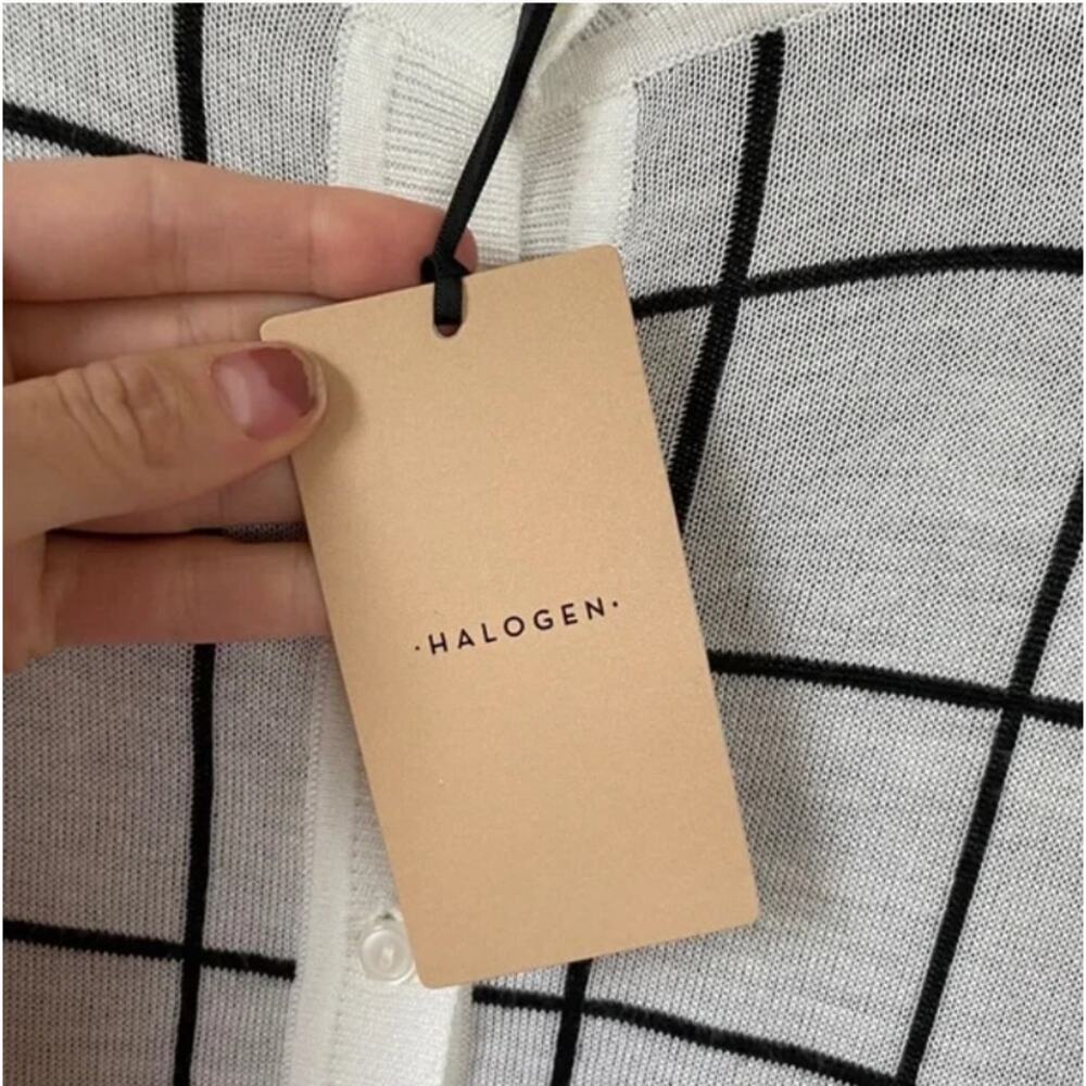 Nwt Halogen Windowpane Button Front Cardigan Small - image 5